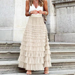 Layered Ruffles A Line Long Dress