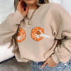 Pumpkin round neck loose casual printing long sleeves