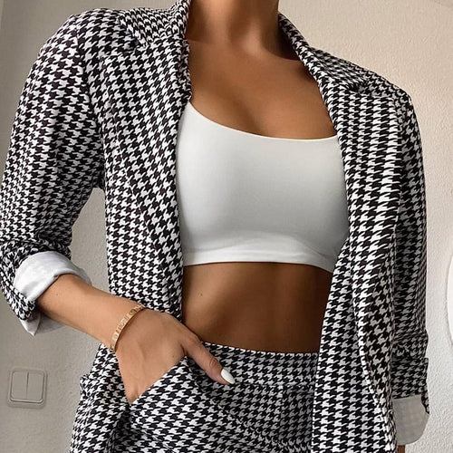 Women's Clothing Houndstooth Blazer 2 pc set