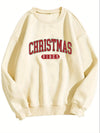 Casual Crew Neck Sweatshirt With Christmas Vibes