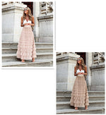 Layered Ruffles A Line Long Dress