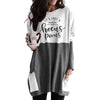 Halloween Letter print round neck long sleeve pocket dress