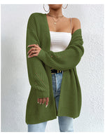 Sweater Medium Length Jacket Knitted Cardigan