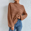 New Solid Color Women's Blouse Loose Round Neck Sweater