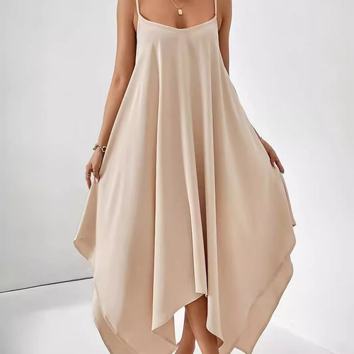 Sling Backless Irregular Sleeveless Loose Dress