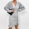 New Fashion European And American Style Women's Long-sleeved Knitted Dresses