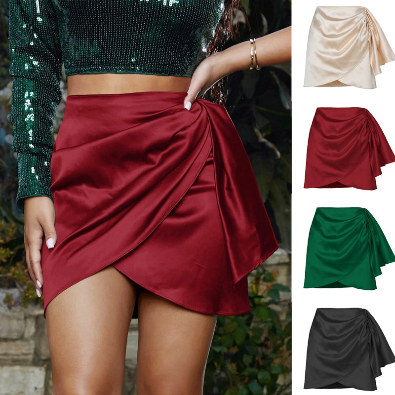 Women's Irregular Zipper Skirt Pleated