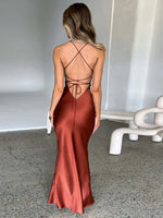 Satin Backless Maxi Dress