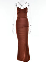 Satin Backless Maxi Dress