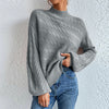 New Solid Color Women's Blouse Loose Round Neck Sweater