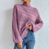 New Solid Color Women's Blouse Loose Round Neck Sweater