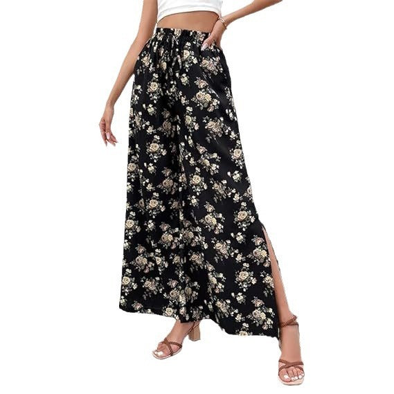 Women's Casual Fashion Printed Wide-leg Pants