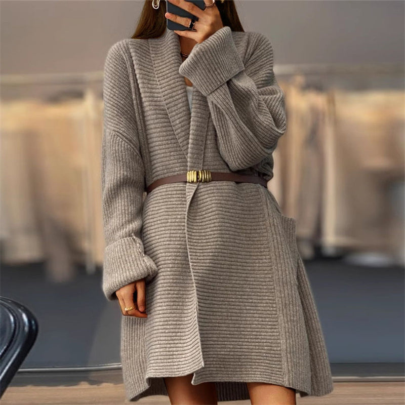 Knitted Cardigan Loose Pockets Sweater Coat