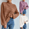 New Solid Color Women's Blouse Loose Round Neck Sweater