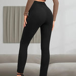 High Waist Casual Split High Slim Fit Pants