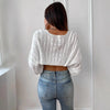 Short Thread Sexy Hot Girl Long Sleeve Knitted Sweater