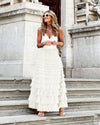 Layered Ruffles A Line Long Dress