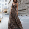 Leopard V-Neck Sling Dress Maxi Dresses