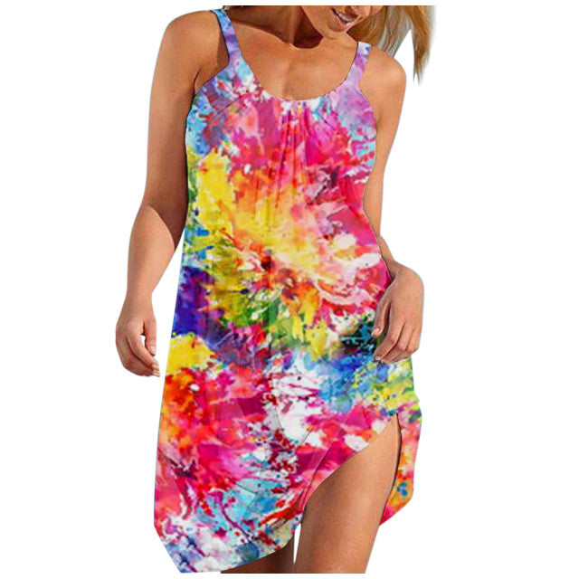 Parrot  Print Summer Beach Dress